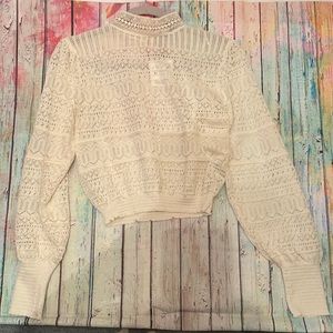 NWT- ZARA HIGH NECK VICTORIAN BLOUSE SZ MED